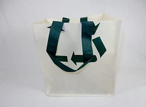 Shopping Tote set of 2 Off-White w/Recycle 11 x 13 x 7, Sturdy Non-Woven Fabric - Picture 1 of 7