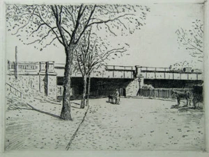 Werner E. A. Hoffmann Berlin Station Jungfernheide Original Etching - Picture 1 of 2
