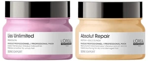 L’Oréal Liss Unlimited Hair Mask & Absolut Repair Hair Mask 250Gm Each - Picture 1 of 4