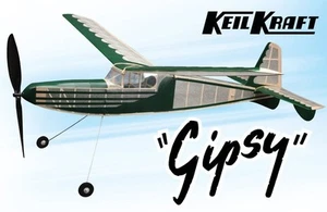 BALSA WOOD MODEL AIRCRAFT KIT KeilKraft GIPSY RUBBER BAND 40" W/SPAN KK2050 - Picture 1 of 4