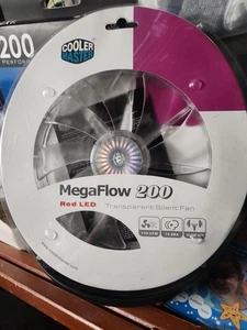 Cooler Master Mega Glow 200 Red Led Transparent Silent Fan - Zdjęcie 1 z 2