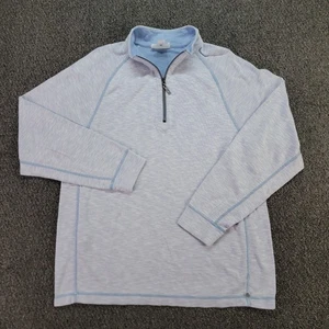 Tommy Bahama Pullover Men Large Blue Reversible 1/4 Zip Lightweight Modal Blend - Picture 1 of 10