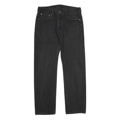 LEVI'S 505 Mens Jeans Black Regular Straight Denim Medium W33 L32 Classic Cotton - Image 1 of 4