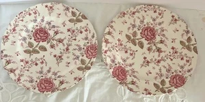 2 Vintage Johnson Bros 10" Essteller Rose Chintz gewellter Rand UK - Bild 1 von 5