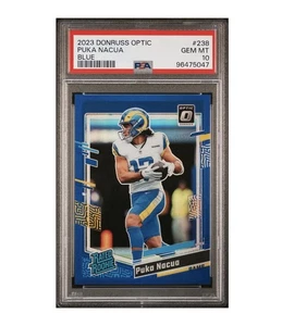 Puka Nacua PSA 10 2023 Donruss Optic - Rated Rookie Blue Prizm /199 #238 Rams RC - Picture 1 of 2