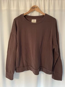 SUDADERA AERIE OFFLINE MARRÓN CUELLO REDONDO MUJER L BOLSILLOS GRANDES MANGA LARGA - Imagen 1 de 4