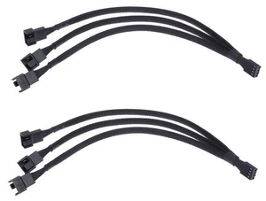2 x 4 Pin Lüfter Splitter 1 to 3 - 3 Wege Lüfter Adapter Verlängerung (R-292) - Bild 1 von 3