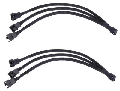 2 x 4 Pin Lüfter Splitter 1 to 3 - 3 Wege Lüfter Adapter Verlängerung (R-292) - Bild 1 von 3