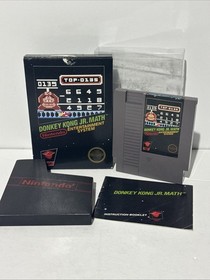 RARE! Donkey Kong Jr Math NES CIB Complete Hangtab Box Manual Cart 5 Screw VG