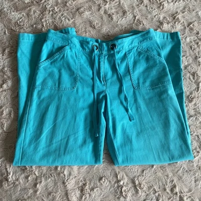 Ruby Rd. Womens 6 Bright Blue Turquoise Capri Pants Pockets Denim - Image 1 of 4