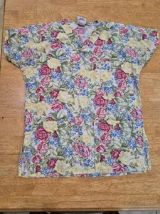 EUC S.C.R.U.B.S Floral Print Scrub Top - Picture 1 of 7