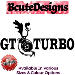 GT TURBO ROAD RUNNER LOGO CAR SPORTS STYLING VINYL DECAL TRANSFER STICKER STYLE - Picture 1 of 3