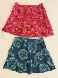 Carter's Kid Skirt Floral Blue Teal & Pink Multi - Lot of 2 Girls 5 LIKE NEW - Picture 1 of 11