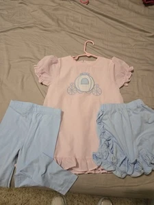 Stitchy Fish Girls Disney Carriage Seersucker Set Size 6 - Picture 1 of 3