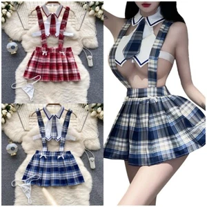 Costume da donna studentessa uniforme clubwear cosplay fiocco nodo cattivo nightclub - Foto 1 di 36
