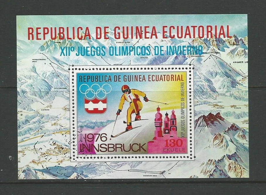 Equatorial Guinea 1976 Winter Olympic S/S canc (18) - Image 1 of 1
