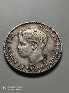 MONEDA DE PLATA DE 50 CENTIMOS DE 1900 0*- ALFONSO XIII MBC - Imagen 1 de 2