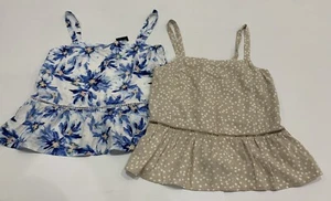 2x Ladies size 10 DOTTI Blue Floral & Brown Dot Linen Tops *NEW* RRP $79.90 - Picture 1 of 4