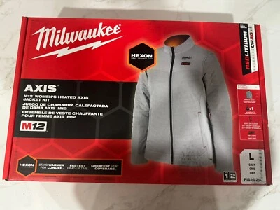 Milwaukee M12 12V Womens Heated Axis Jacket With Battery, Gray, Large - Image 1 of 3