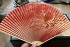 Vintage Japanese Folding Fan Red Floral