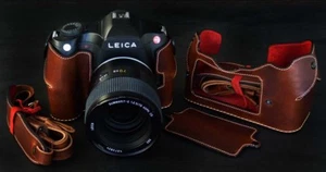 LUIGI HALF CASE+STRAP für LEICA S2,+Typ S006/007 SCHWARZ oder NATURAL AGED BROWN+DHL - Bild 1 von 12