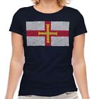 Guernsey Scarabocchio Bandiera Donna T-Shirt Regalo Maglietta da Calcio