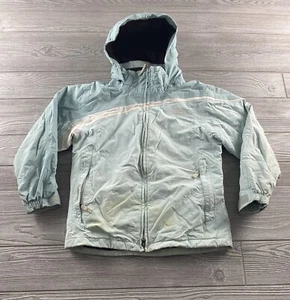 The North Face Hyvent Girls Hooded Light Blue Coat Size Medium Full Zip - Picture 1 of 13