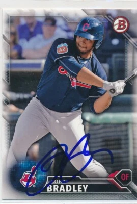 Bobby Bradley Cleveland Indians Autographed 2016 Bowman Baseball Card #BD-172 - Image 1 of 2