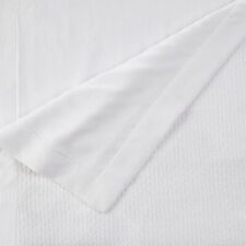 Vellux 100% Cotton 2-in-1 Full/Queen Sheet Blanket, White 90" x 90"