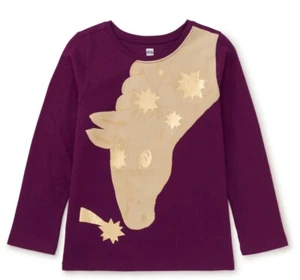 TEA COLLECTION Golden Horse L/S Top - Cosmic Berry -NWT Girls 6 - Picture 1 of 2