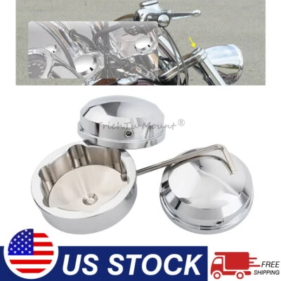 Cubiertas de tuerca de vástago de horquilla delantera cromadas superiores perno de tapa para Harley Softail Sportster Foto 1 de 4