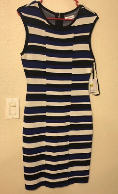 Vestido ajustado elástico a rayas para mujer Calvin Klein talla M Foto 1 de 4