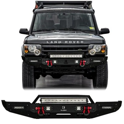 Vijay Fit 1999-2004 Land Rover Discovery II Front Bumper with Lights and D-Ring - Image 1 of 4