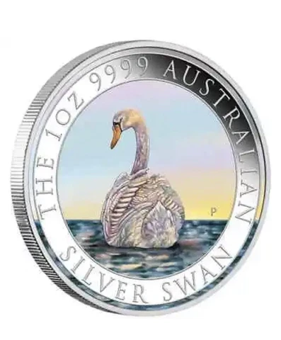 New Sealed 2023 Australia Colorized Swan 1 oz .999 Silver Box COA Mintage 1500 Cover
