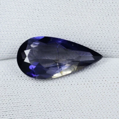 2,95 ct BRILLANTE - AZUL PÚRPURA BRILLANTE 100% NATURAL IOLITA Pera - Ver Vdo NO Foto 1 de 2