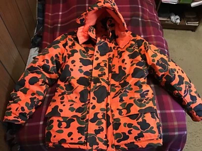 Bushmaster Men's M Blaze Orange Camo Puffer Insulated Hunting Coat/Jacket #IB-15 - Image 1 of 4