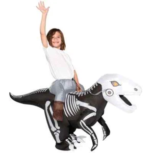 Ride-on Dinosaur Inflatable Costume, Raptor Skeleton, Child 4-6 - Picture 1 of 4