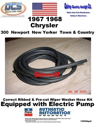 Chrysler 300 Newport New Yorker 1967 1968 limpiaparabrisas manguera para bomba eléctrica Foto 1 de 2