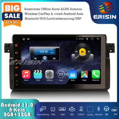 9" DAB+Android 11 Autoradio GPS CarPlay Wifi für BMW 3er E46 Rover 75 MG ZT Navi - Bild 1 von 4