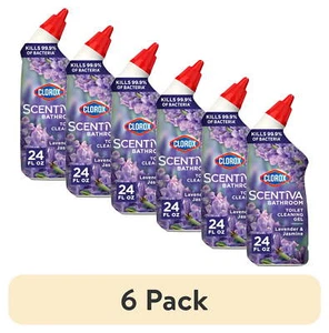(6 pack) Scentiva Bathroom Toilet Cleaning Gel, Lavender and Jasmine - Picture 1 of 9