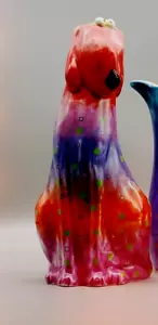 Vintage Vase Ceramic/Porcelain Hand Painted Floppy Dog Vase Studio Designwork - Picture 1 of 10