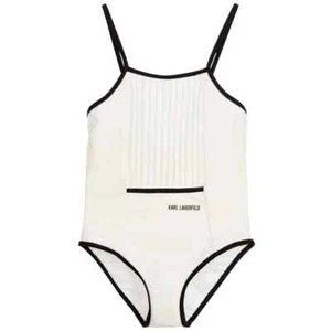 NWT NEW Karl Lagerfeld Girls White Pleated Swimsuit 16y - Picture 1 of 1