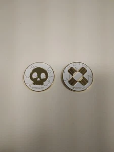 POKEMON TCG C22 BURN & POISON SKULL BAND AIDS METAL COINS GOLD & WHITE - Picture 1 of 1