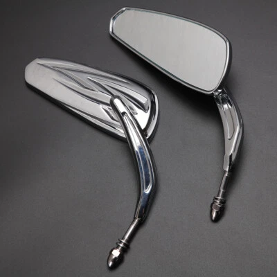 Tapered Tribal Mirrors For Harley Davidson Street Glide Road Glide V-Rod Chrome - Image 1 of 4