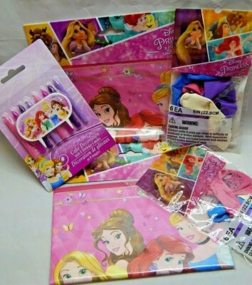 Disney Princesa 30 Piezas Cumpleaños Fiesta Suministros Botín Bolsas Velas Globos  Foto 1 de 4
