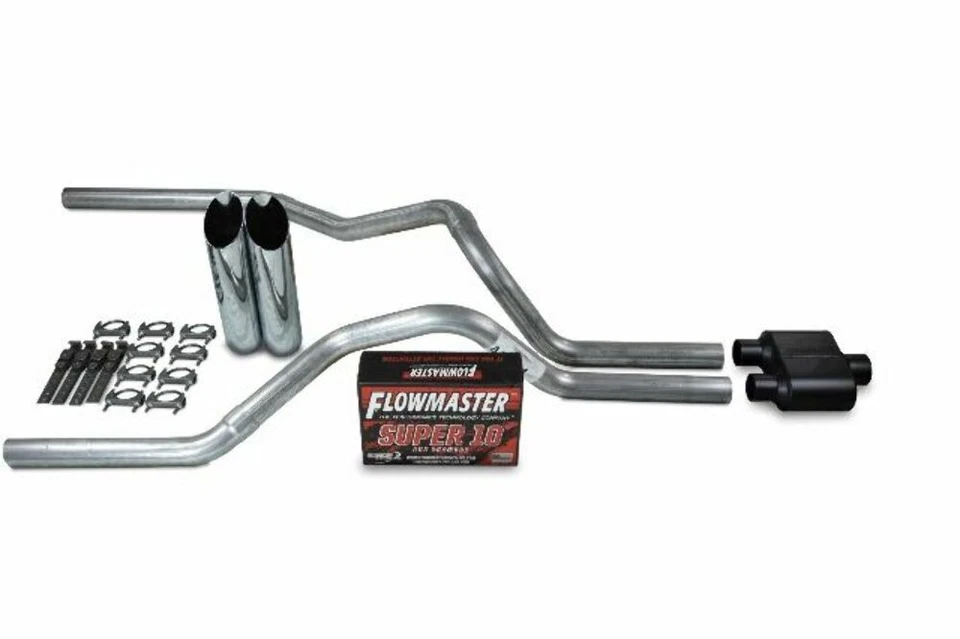 Chevy GMC 1500 Truck 19-25 2.5" Dual Exhaust Kits Flowmaster Super 10 Slash Tip Foto 1 de 4