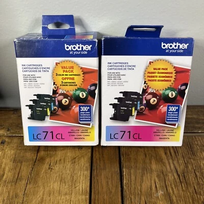 LOT - Genuine Brother LC71CL Ink Cartridge - Magenta Cyan Yellow Exp. 3/22 5/20 - Image 1 of 4