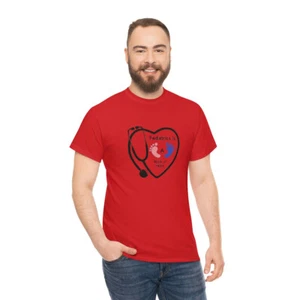 Pediatrics Is Work Heart  Unisex Heavy Cotton Tee - Picture 1 of 109