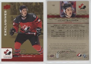 2017 Upper Deck Team Canada Juniors Exclusives Red /199 Julien Gauthier #12