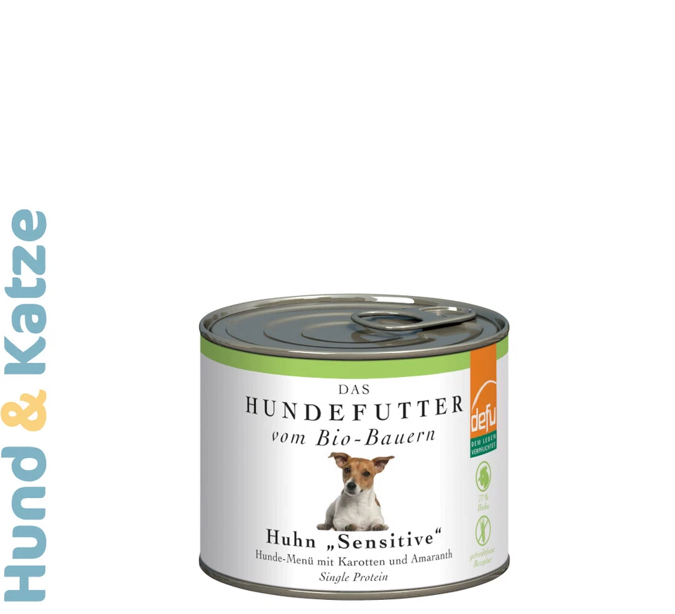 12 x 200 g defu BIO-NASSFUTTER ADULT SENSITIVE HUHN, MONO-PROTEIN VON DEMETER - Bild 1 von 1
